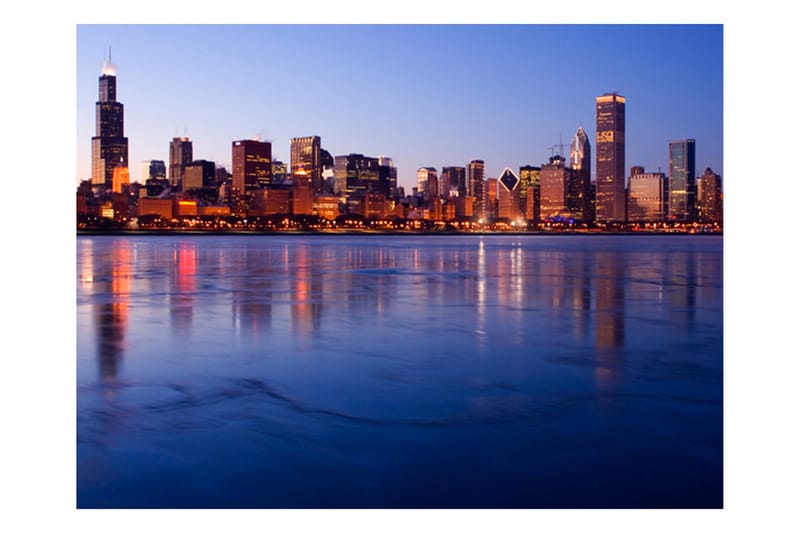 Fototapet Icy Downtown Chicago 350x270 - Artgeist sp. z o. o. - Innredning - Veggdekorasjon - Tapeter - Fototapeter