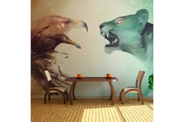Fototapet Interspecies Clash 350x270 - Artgeist sp. z o. o. - Innredning - Veggdekorasjon - Tapeter - Fototapeter