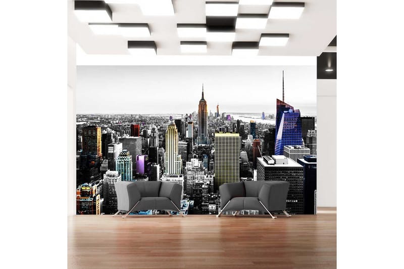 Fototapet Iridescent Skyscrapers 300x210 - Artgeist sp. z o. o. - Innredning - Veggdekorasjon - Tapeter - Fototapeter