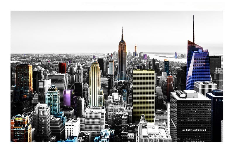 Fototapet Iridescent Skyscrapers 300x210 - Artgeist sp. z o. o. - Innredning - Veggdekorasjon - Tapeter - Fototapeter