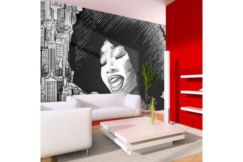 Fototapet Jazz singer 200x154 - Artgeist sp. z o. o. - Innredning - Veggdekorasjon - Tapeter - Fototapeter