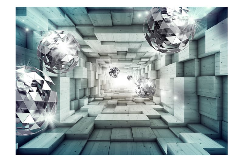 Fototapet Journey Through The Blue Tunnel 350x245 - Artgeist sp. z o. o. - Innredning - Veggdekorasjon - Tapeter - Fototapeter