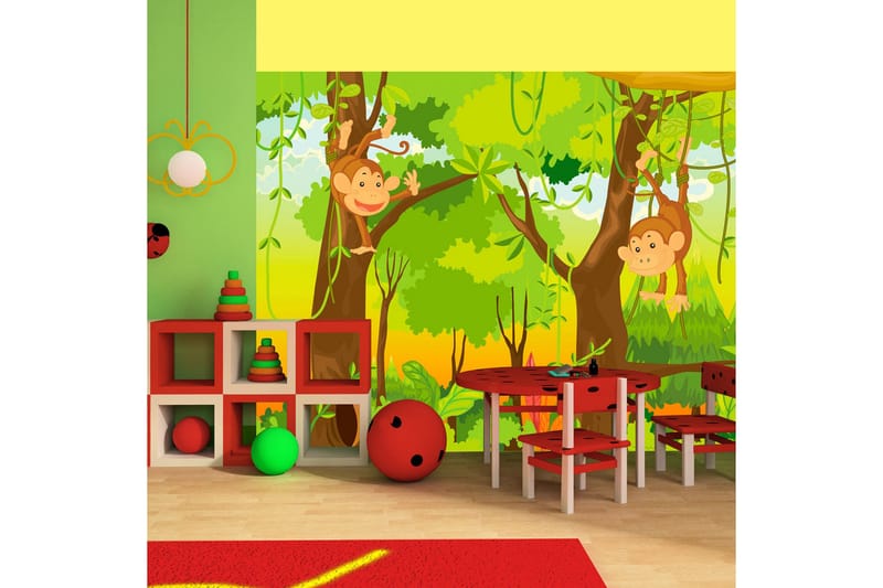 Fototapet Jungle Monkeys 250x193 - Artgeist sp. z o. o. - Innredning - Veggdekorasjon - Tapeter - Fototapeter