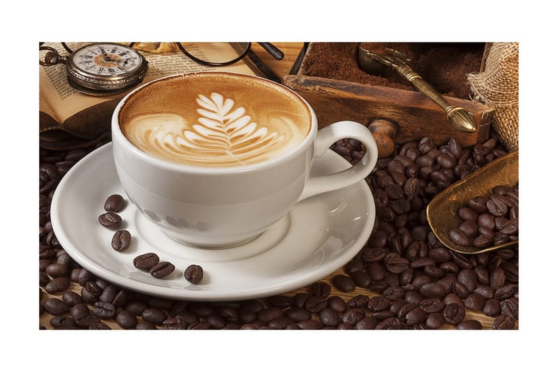 Fototapet Kanskje Kaffe? 450x270 - Artgeist sp. z o. o. - Innredning - Veggdekorasjon - Tapeter - Fototapeter