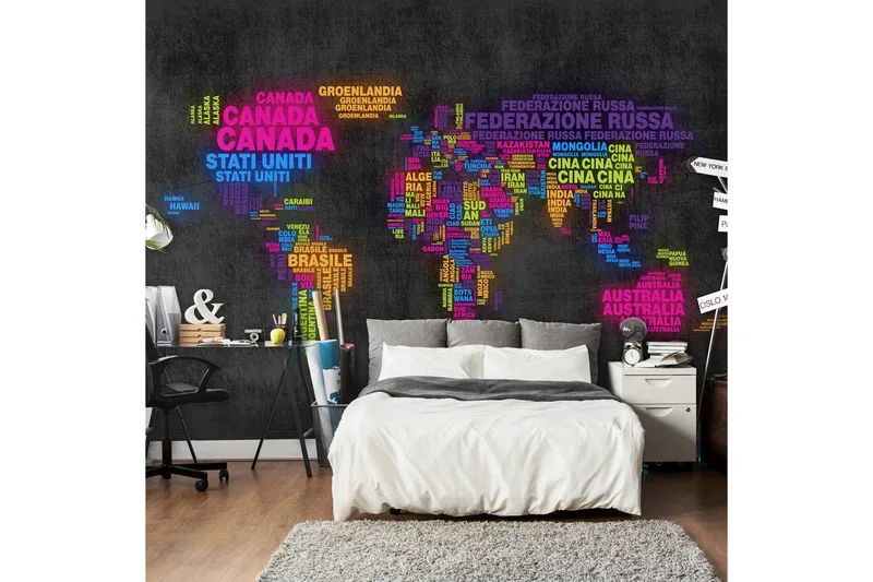 Fototapet Kart Italiensk Farger 300x231 - Artgeist sp. z o. o. - Innredning - Veggdekorasjon - Tapeter - Fototapeter