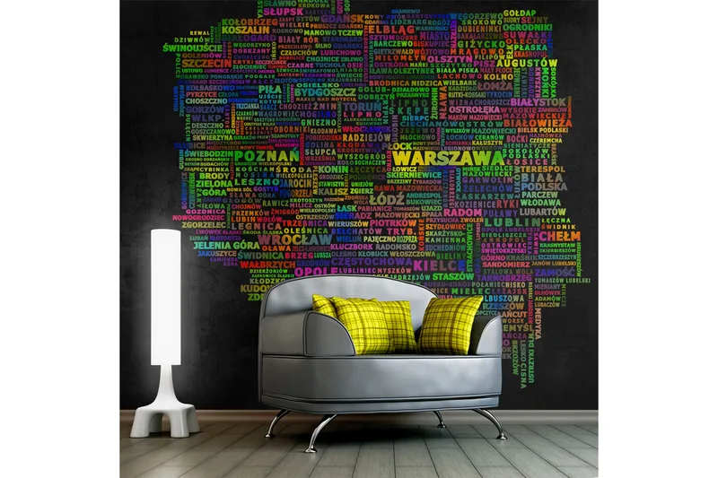 Fototapet Kart Over Polen 400x309 - Artgeist sp. z o. o. - Innredning - Veggdekorasjon - Tapeter - Fototapeter