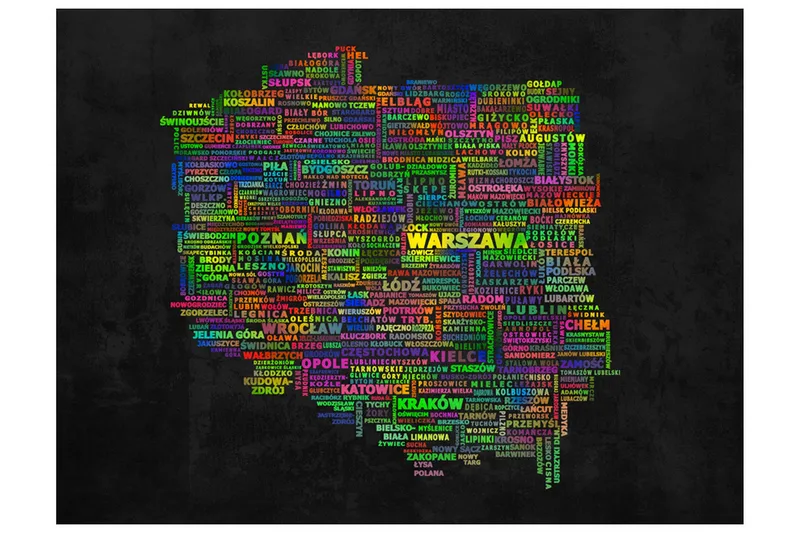 Fototapet Kart Over Polen 200x154, Artgeist sp. z o. o.