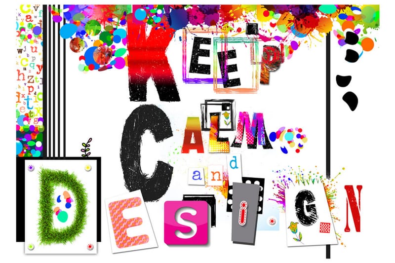 Fototapet Keep Calm And Design 100x70 - Artgeist sp. z o. o. - Innredning - Veggdekorasjon - Tapeter - Fototapeter