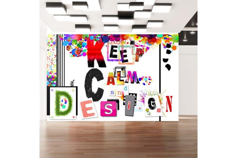 Fototapet Keep Calm And Design 200x140 - Artgeist sp. z o. o. - Innredning - Veggdekorasjon - Tapeter - Fototapeter