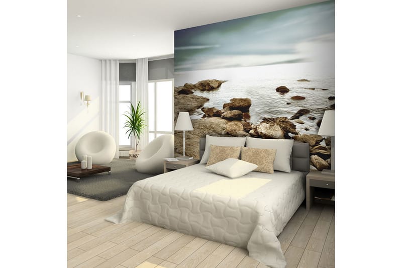Fototapet Klippestrand 350x270 - Artgeist sp. z o. o. - Innredning - Veggdekorasjon - Tapeter - Fototapeter