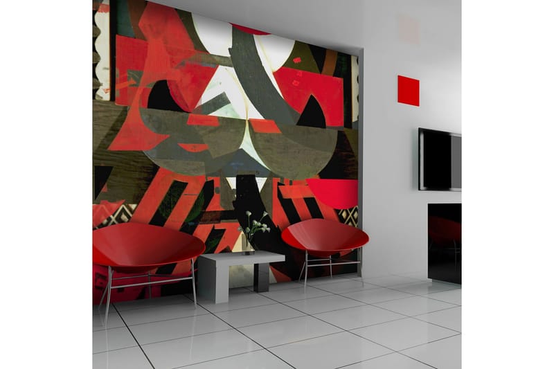 Fototapet Kunst Komposisjon Røtt 350x270 - Artgeist sp. z o. o. - Innredning - Veggdekorasjon - Tapeter - Fototapeter