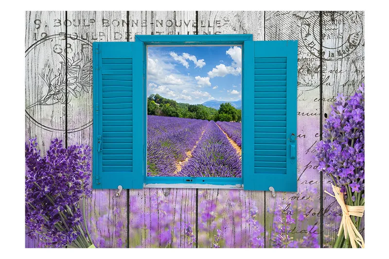 Fototapet Lavender Recollection 150x105 - Artgeist sp. z o. o. - Innredning - Veggdekorasjon - Tapeter - Fototapeter
