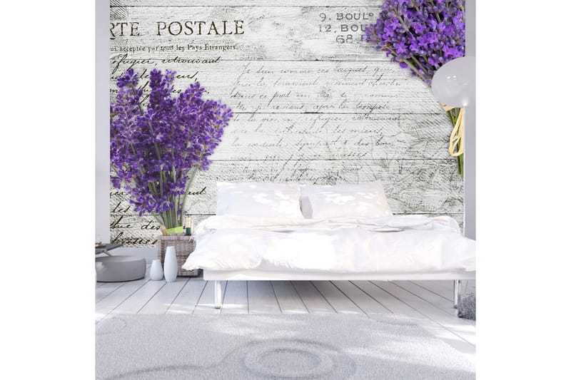 Fototapet Lavender Postcard 200x140 - Artgeist sp. z o. o. - Innredning - Veggdekorasjon - Tapeter - Fototapeter
