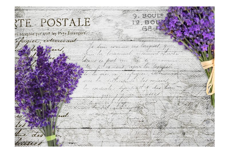 Fototapet Lavender Postcard 200x140 - Artgeist sp. z o. o. - Innredning - Veggdekorasjon - Tapeter - Fototapeter