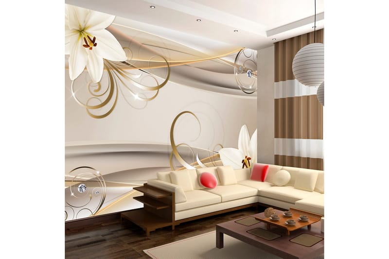 Fototapet Lilies And The Gold Spirals 250x175, Artgeist sp. z o. o.