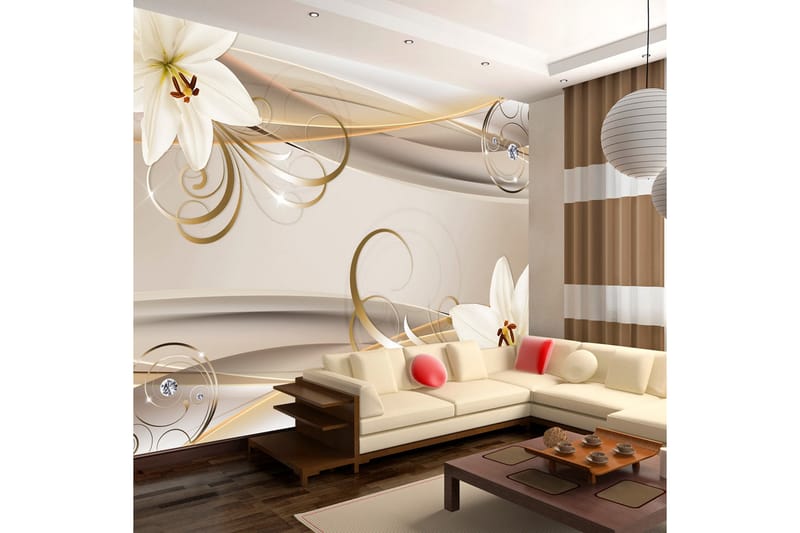 Fototapet Lilies And The Gold Spirals 350x245, Artgeist sp. z o. o.