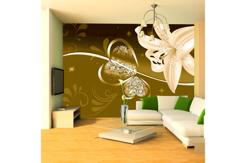 Fototapet Lily In Shades Of Green 100x70 - Artgeist sp. z o. o. - Innredning - Veggdekorasjon - Tapeter - Fototapeter