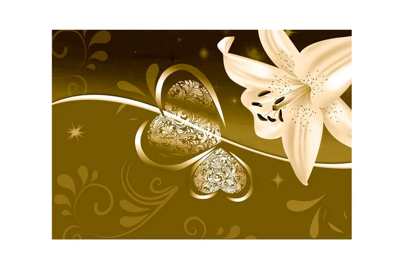 Fototapet Lily In Shades Of Green 150x105 - Artgeist sp. z o. o. - Innredning - Veggdekorasjon - Tapeter - Fototapeter