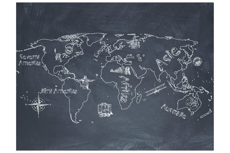 Fototapet Liten Reise Store Reiser Tsjekkisk Språk 300x231 - Artgeist sp. z o. o. - Innredning - Veggdekorasjon - Tapeter - Fototapeter