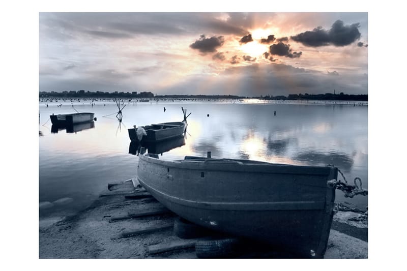 Fototapet Little Port Boats 300x231 - Artgeist sp. z o. o. - Innredning - Veggdekorasjon - Tapeter - Fototapeter