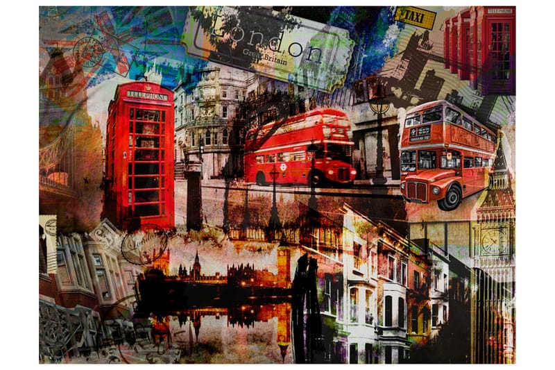 Fototapet London Collage 400x309 - Artgeist sp. z o. o. - Innredning - Veggdekorasjon - Tapeter - Fototapeter