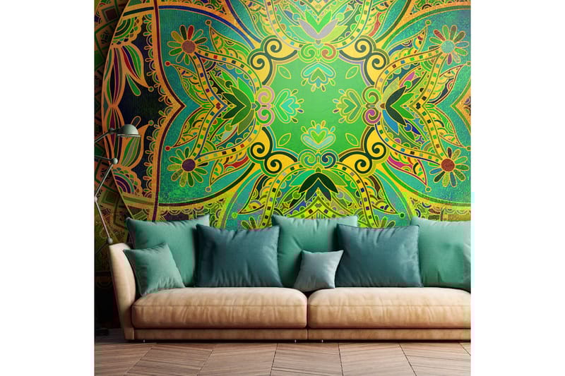 Fototapet Mandala Emerald Fantasy 150x105 - Innredning - Veggdekorasjon - Tapeter - Fototapeter