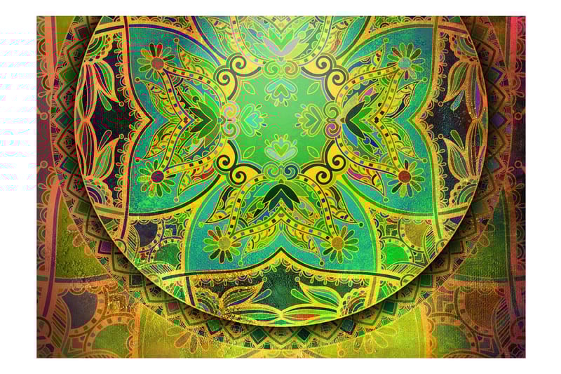 Fototapet Mandala Emerald Fantasy 150x105 - Innredning - Veggdekorasjon - Tapeter - Fototapeter