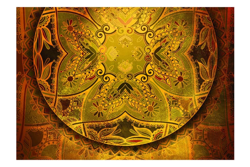 Fototapet Mandala Golden Poem 200x140 - Innredning - Veggdekorasjon - Tapeter - Fototapeter