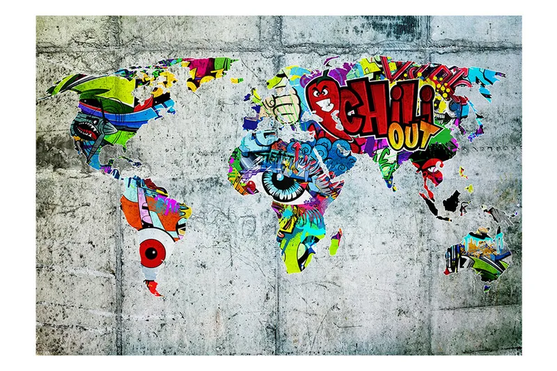 Fototapet Map Graffiti 400x280, Artgeist sp. z o. o.