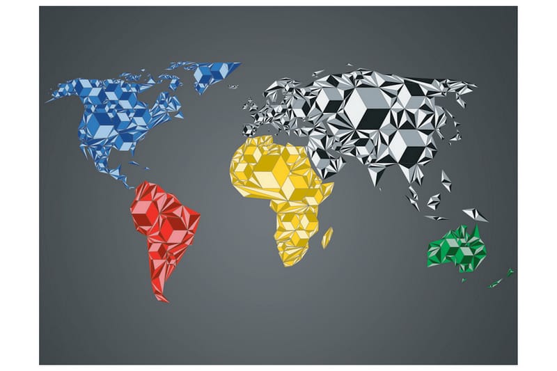 Fototapet Map Of The World Colorful Solids 400x309 - Artgeist sp. z o. o. - Innredning - Veggdekorasjon - Tapeter - Fototapeter