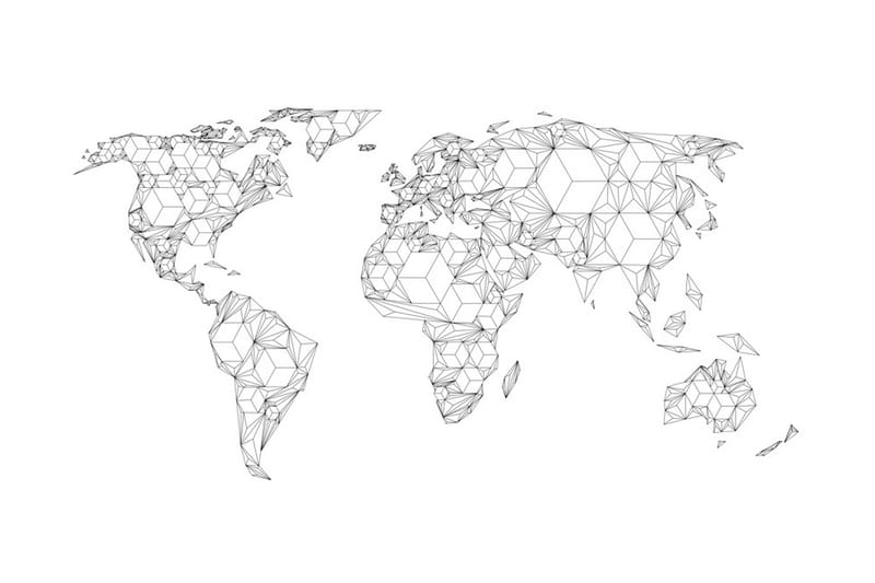 Fototapet  Map Of The World White Solid 200x154 - Artgeist sp. z o. o. - Fototapeter