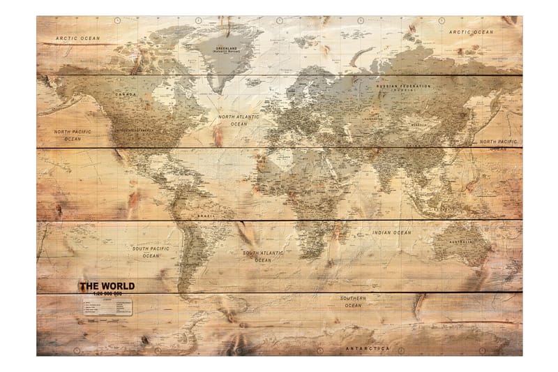Fototapet Map On Boards 250x175, Finnes i flere størrelser