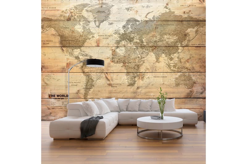 Fototapet Map On Boards 300x210 - Finnes i flere størrelser - Innredning - Veggdekorasjon - Tapeter - Fototapeter