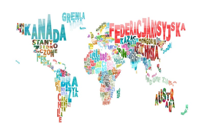 Fototapet Map World Polish 200x154 - Artgeist sp. z o. o. - Innredning - Veggdekorasjon - Tapeter - Fototapeter