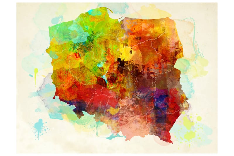 Fototapet Map Poland 350x270 - Artgeist sp. z o. o. - Innredning - Veggdekorasjon - Tapeter - Fototapeter