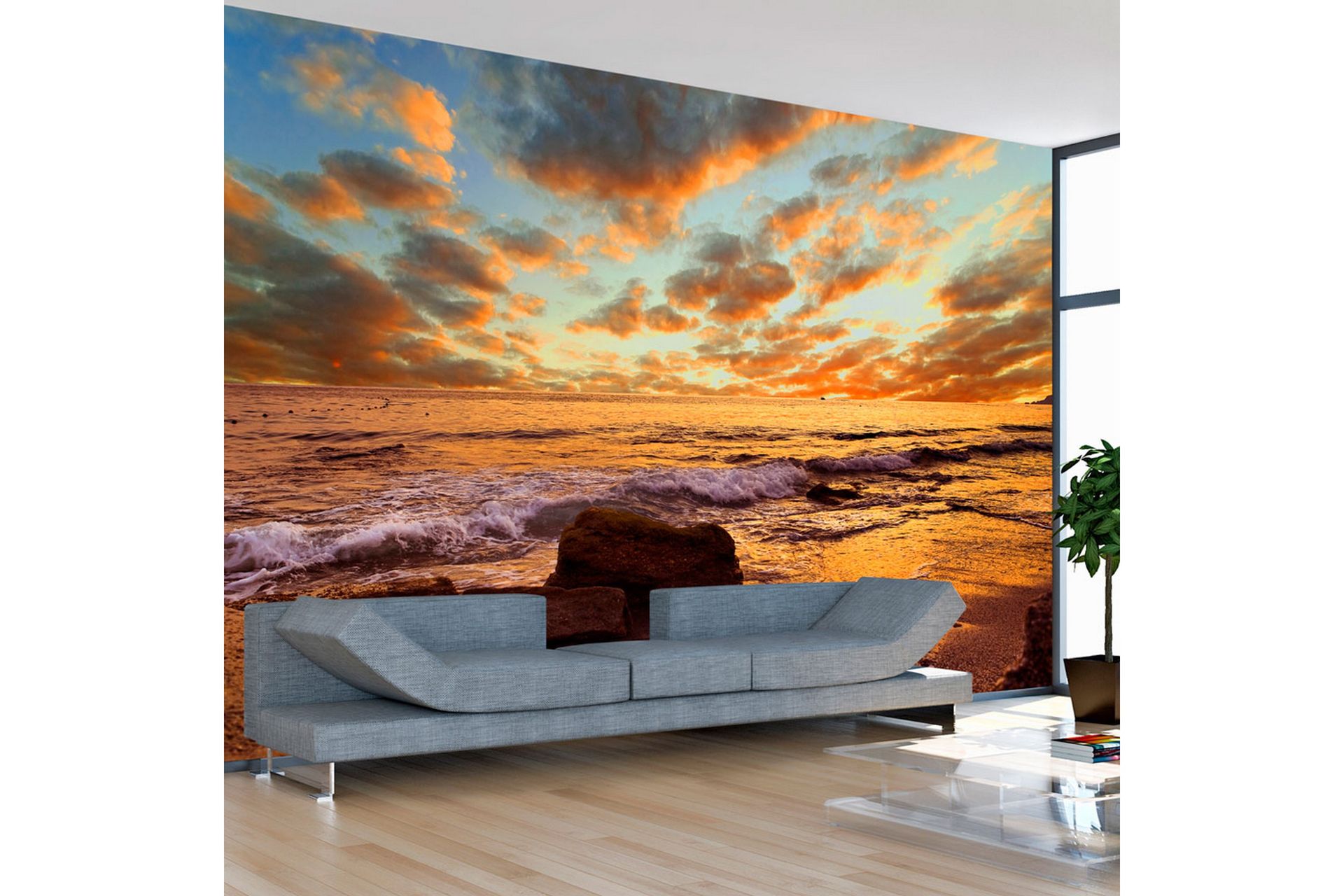 Fototapet Marine painting Turkey 200x154 - Artgeist sp. z o. o. - Innredning - Veggdekorasjon - Tapeter - Fototapeter