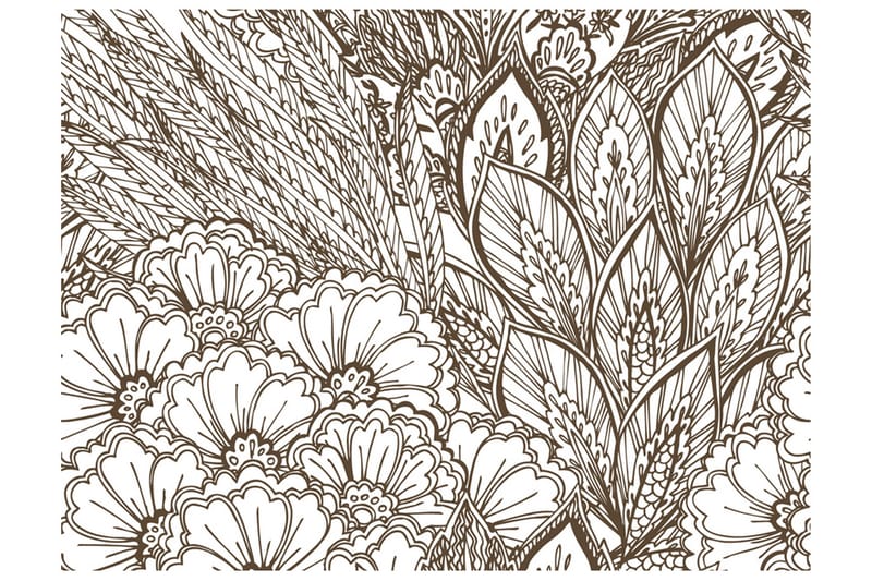 Fototapet Meadow Black And White 250x193, Artgeist sp. z o. o.