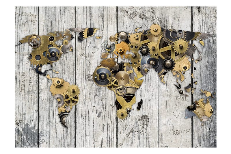 Fototapet Mechanical World 150x105 - Finnes i flere størrelser - Innredning - Veggdekorasjon - Tapeter - Fototapeter
