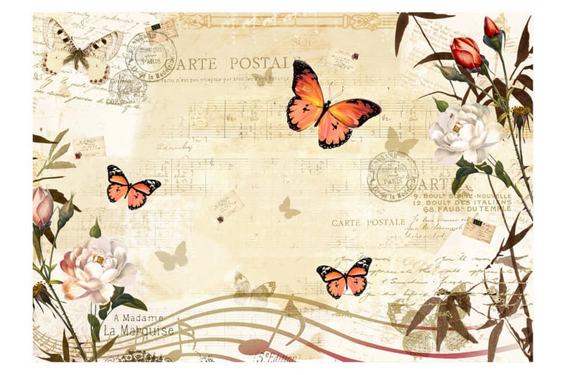Fototapet Melodies Of Butterflies 300x210 - Artgeist sp. z o. o. - Innredning - Veggdekorasjon - Tapeter - Fototapeter