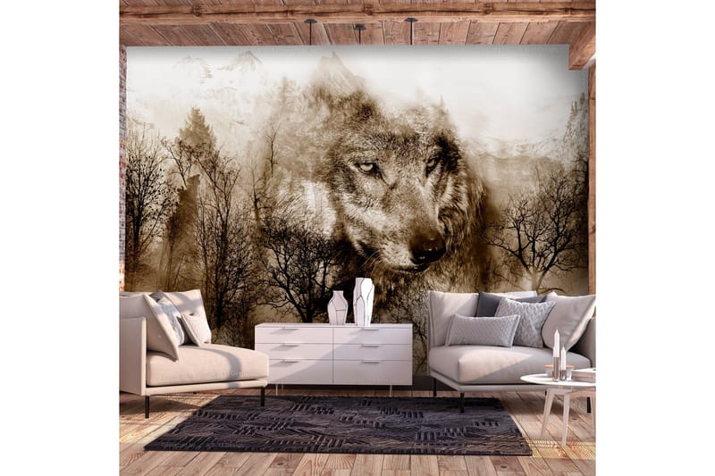 Fototapet Mountain Predator Brown 400x280 - Artgeist sp. z o. o. - Innredning - Veggdekorasjon - Tapeter - Fototapeter