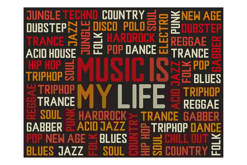 Fototapet Music Is My Life 400x309 - Artgeist sp. z o. o. - Innredning - Veggdekorasjon - Tapeter - Fototapeter