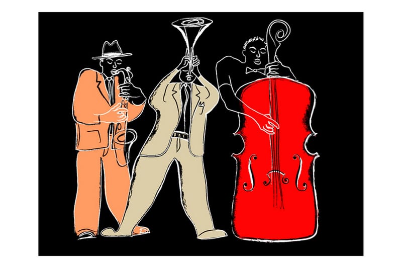 Fototapet Musical Instruments Jazz 400x309 - Artgeist sp. z o. o. - Innredning - Veggdekorasjon - Tapeter - Fototapeter