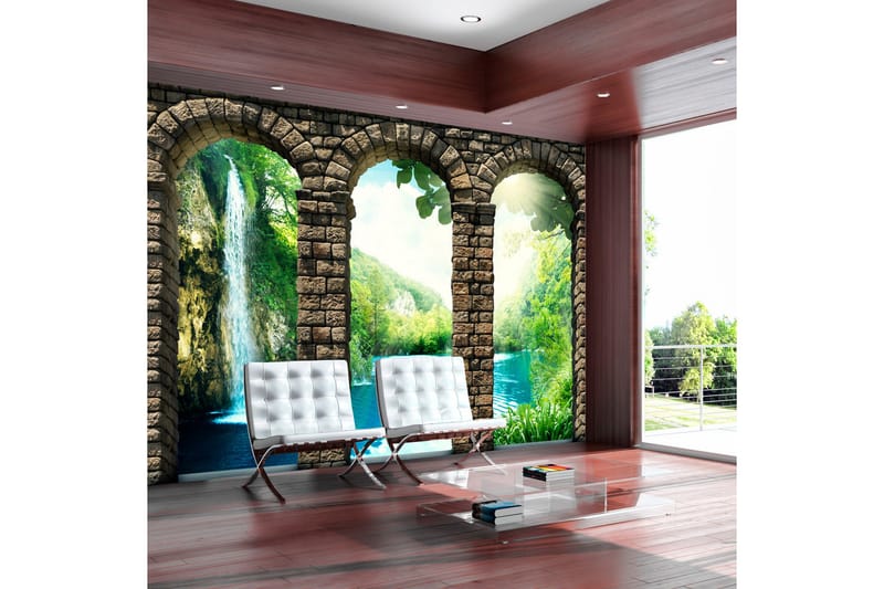 Fototapet Mysterious Waterfall 350x245 - Artgeist sp. z o. o. - Innredning - Veggdekorasjon - Tapeter - Fototapeter