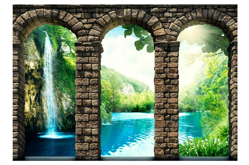 Fototapet Mysterious Waterfall 400x280 - Artgeist sp. z o. o. - Innredning - Veggdekorasjon - Tapeter - Fototapeter
