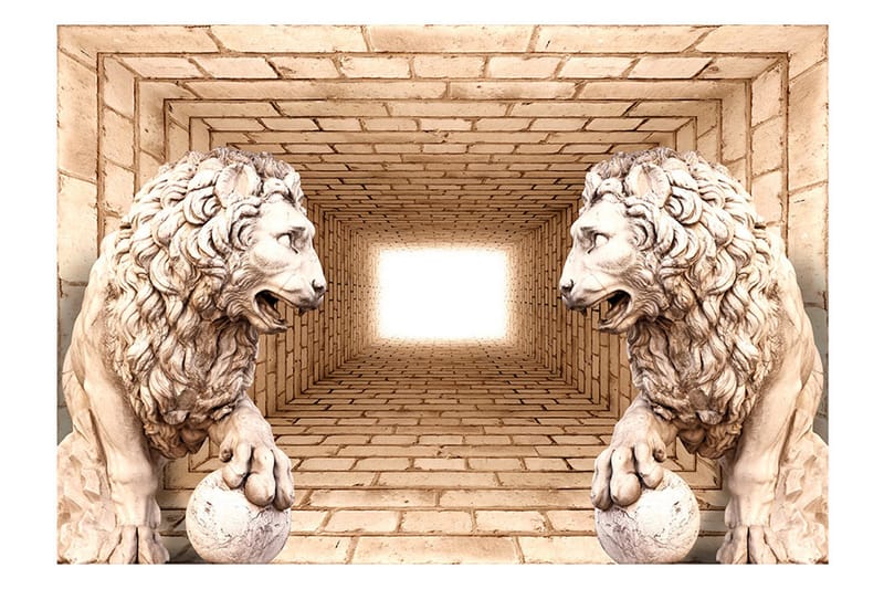 Fototapet Mystery Of Lions 350x245 - Artgeist sp. z o. o. - Innredning - Veggdekorasjon - Tapeter - Fototapeter