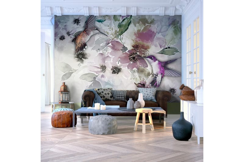 Fototapet Nature In Watercolor 150x105 - Artgeist sp. z o. o. - Innredning - Veggdekorasjon - Tapeter - Fototapeter