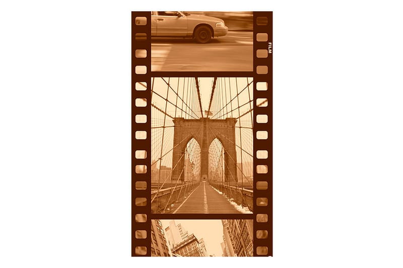 Fototapet New York Collage Sepia 50x1000 - Artgeist sp. z o. o. - Innredning - Veggdekorasjon - Tapeter - Fototapeter