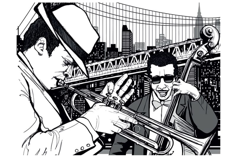 Fototapet New York Music Jazz 300x231 - Artgeist sp. z o. o. - Innredning - Veggdekorasjon - Tapeter - Fototapeter