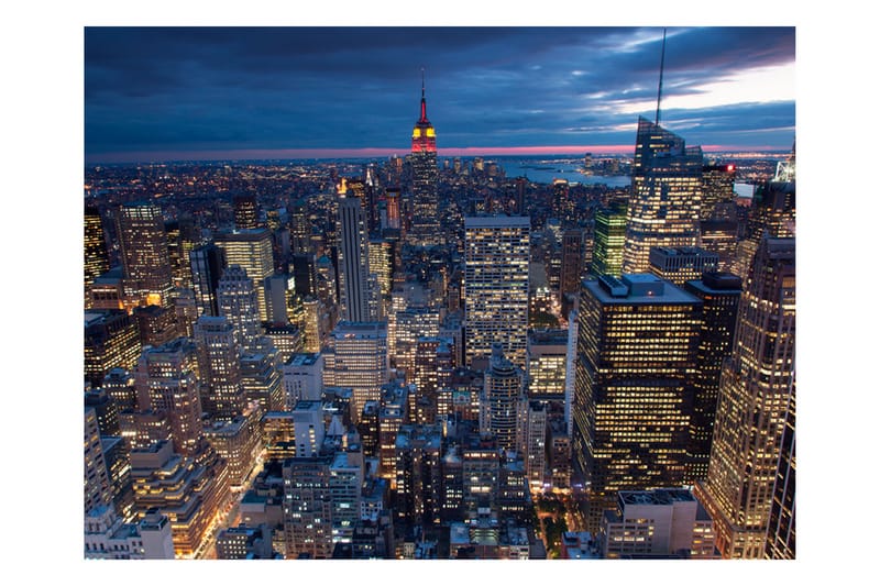 Fototapet New York Natt 300x231 - Artgeist sp. z o. o. - Innredning - Veggdekorasjon - Tapeter - Fototapeter