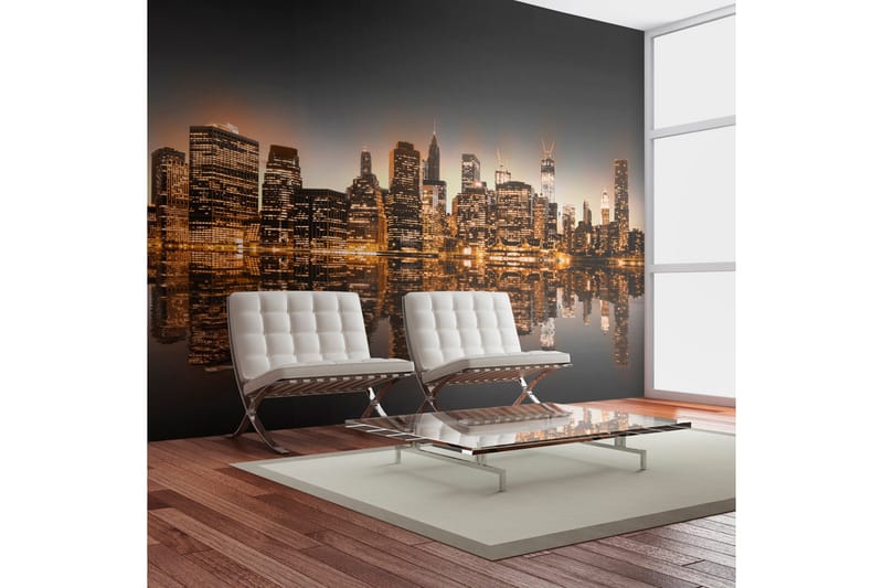 Fototapet New York Og Gull 400x309 - Artgeist sp. z o. o. - Innredning - Veggdekorasjon - Tapeter - Fototapeter